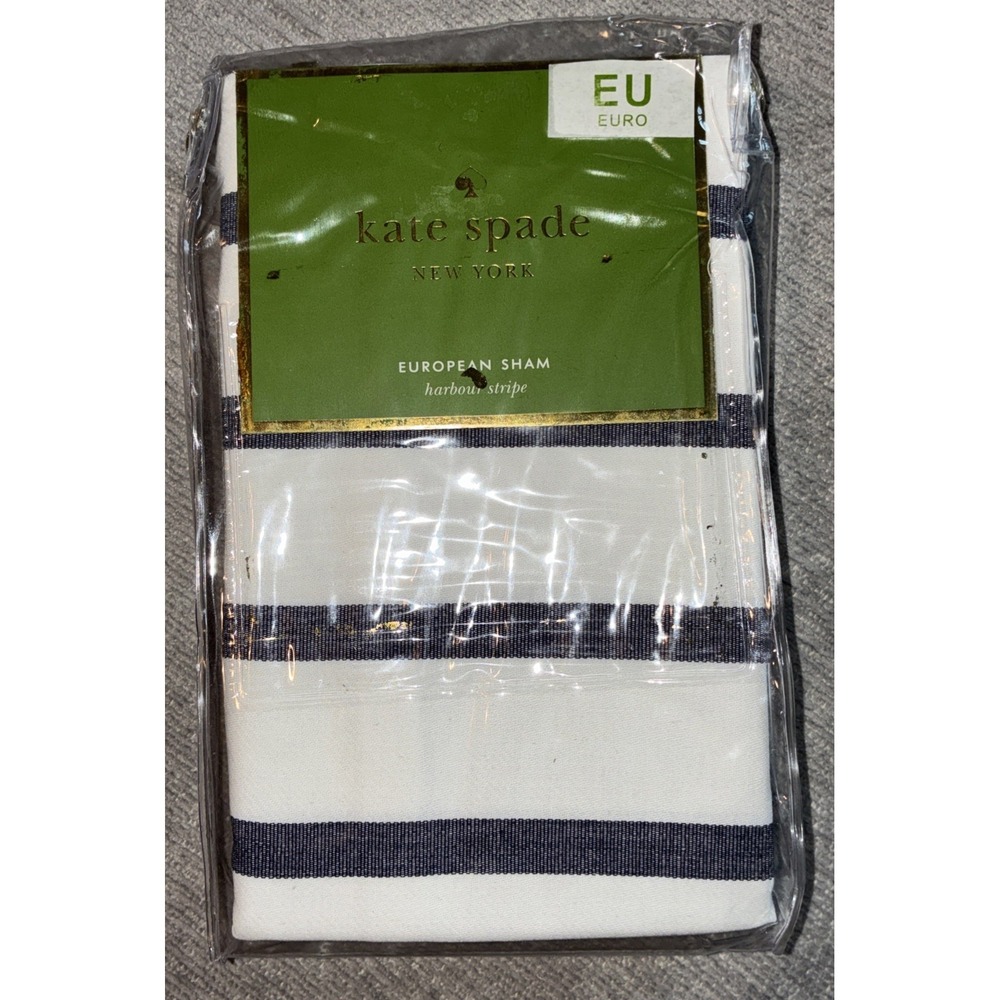 Kate Spade New York European Sham Harbor Stripe‎ Navy 26x26 New